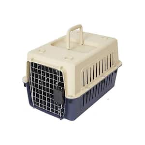 20 in. Plastic Cat and Dog Carrier Cage with Chrome Door Portable Pet Box Airline Approved - Medium