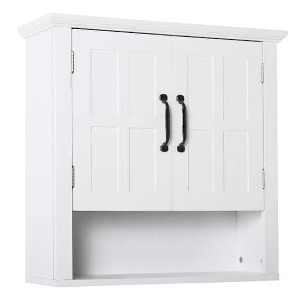 23.6 in. W x 23 in. H Rectangular White MDF Surface Mount Medicine Cabinet without Mirror