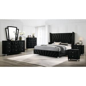 Leventina 6-Piece Black Queen Bedroom Set