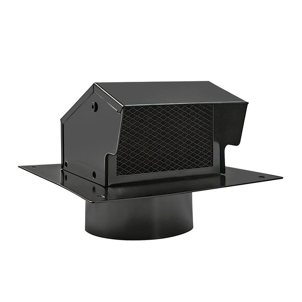 4 in. Black Galvanized Steel Static Roof Vent Cap with Damper & Mesh, Bathroom Exhaust Roof Vent for Ventilation System price history on PriceWatchPro