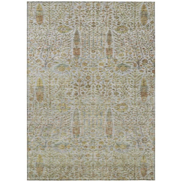 Chantille Machine Washable Indoor/Outdoor Abstract ACN2053 Linen 2 ft. 6 in. x 3 ft. 10 in. Area Rug