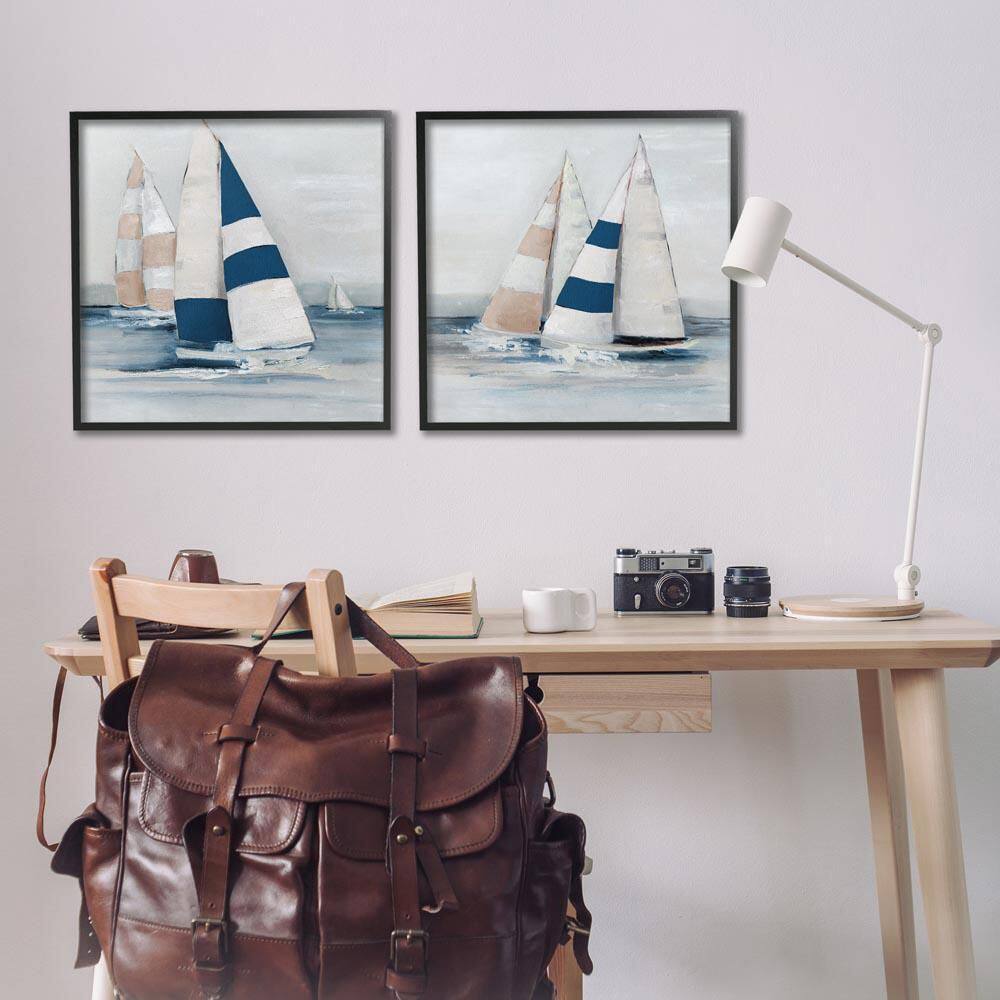 Sailboat Fleet Voyage by Sally Swatland 2-Piece Black Framed Travel Giclee Art Print 24 in. x 24 in. price history on PriceWatchPro