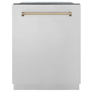 Autograph Edition 24 in. Top Control 6-Cycle Tall Tub Dishwasher with 3rd Rack in Stainless Steel & Champagne Bronze