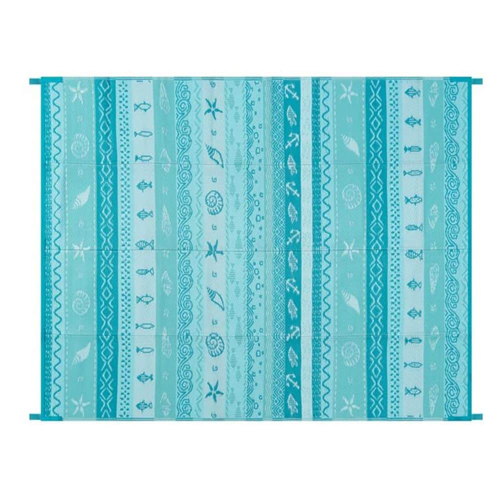 8 ft. x 10 ft. Reversible Outdoor Plastic Straw Rug for Camping, Large RV Outdoor Patio Rug (Blue/Multi) price history on PriceWatchPro