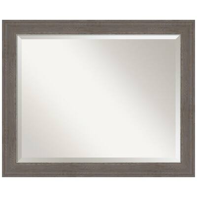 Medium Rectangle Alta Brown Grey Beveled Glass Casual Mirror (26.5 in. H x 32.5 in. W)