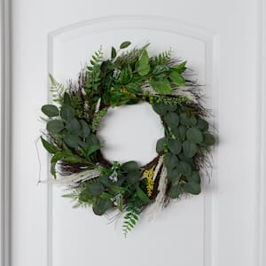 Sweet Anne Eucalyptus Wreath 22 in. Artificial Spring, Summer, or Fall Wreath for Home Decor