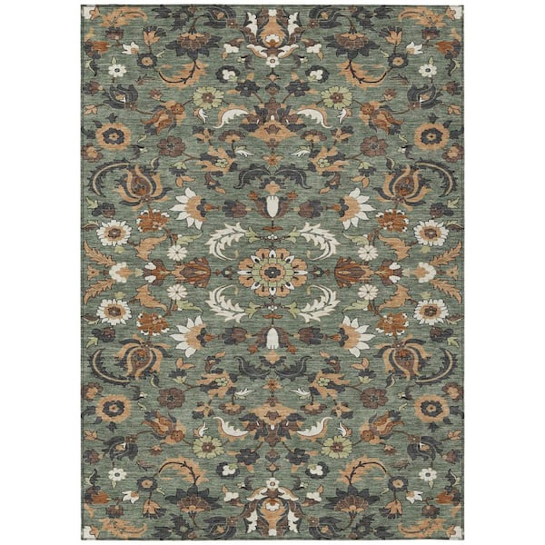 Chantille Machine Washable Indoor/Outdoor Abstract ACN2473 Basil 3 ft. x 4 ft. Area Rug