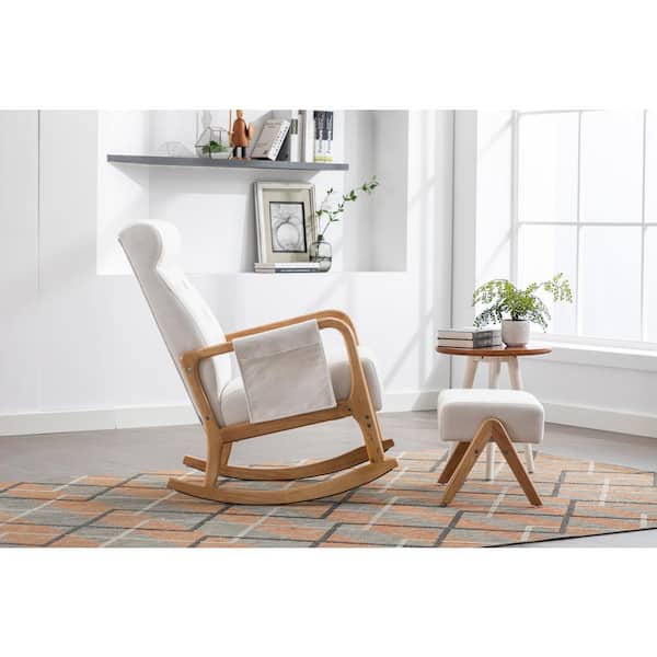 Velvet Rocking Chair Cushion 2 Piece Tufted Non Slip Set Of Upper