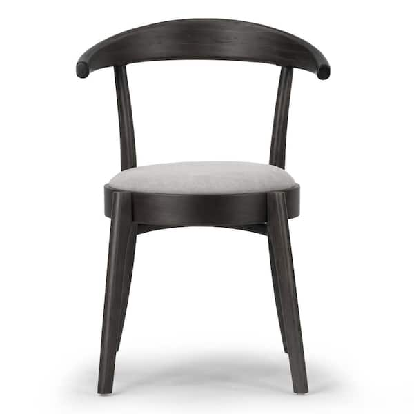 Glamour Home Audra Retro Modern Black Wood Round Chair with Curved