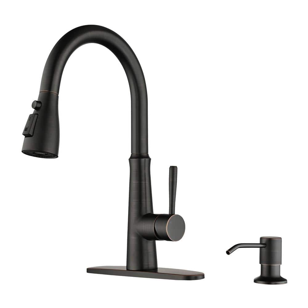 Single Handle Stainless Steel Pull Down Sprayer Kitchen Faucet with Soap Dispenser in Oil Rubbed Bronze price history on PriceWatchPro