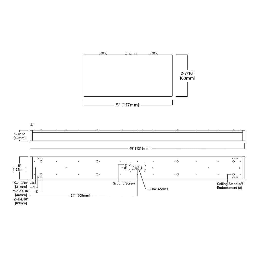 Metalux 48" Energy-Efficient LED Wraparound Light Fixture, White