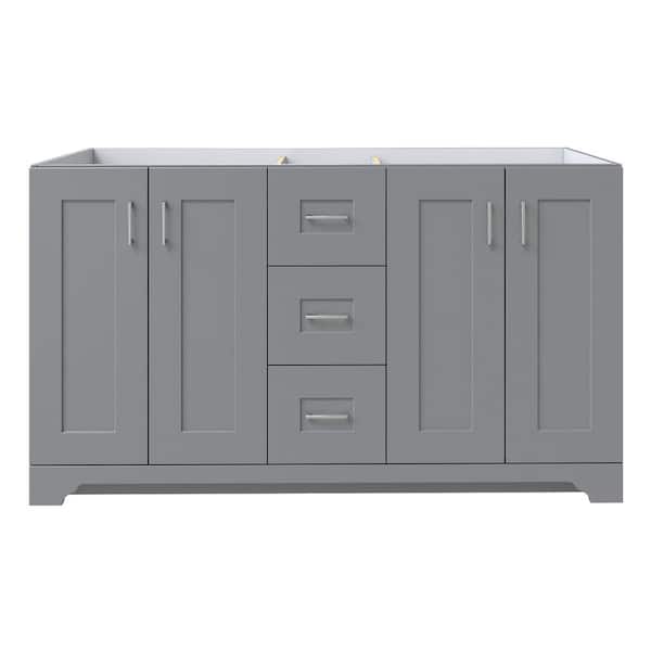 Home Decorators Collection Hawthorne 60 in. W x 21.75 in. D x 34 in. H Bath Vanity Cabinet without Top in Twilight Gray