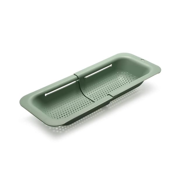 Adjustable Over the Sink Colander Strainer, Silicone Clip On Strainer for Pots, Plastic Colanders Drainer Basket