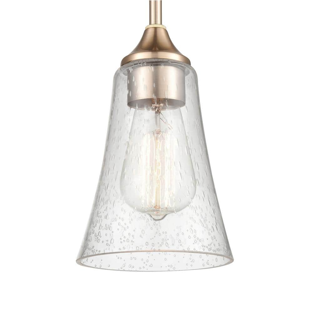 Natalie Modern Gold Matte Black 46.5" Glass Pendant Light