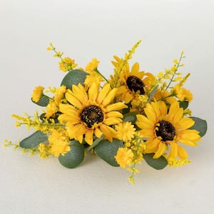 5 in. Artificial Sunflower Eucalyptus Orb