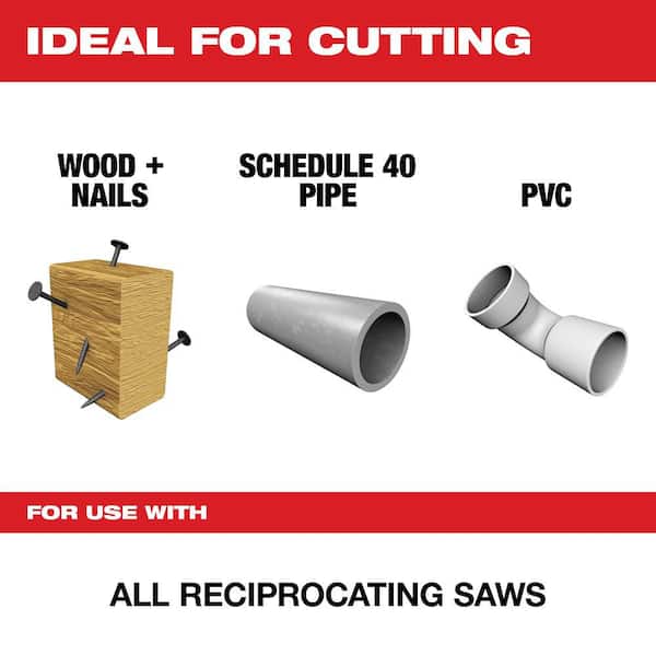 8 in. 8/12 TPI Metal Cutting SAWZALL Reciprocating Saw Blade