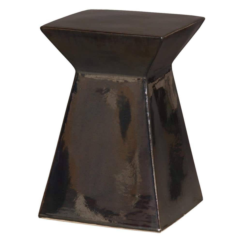 Emissary Upright 18 in. H Metallic Square Ceramic Garden Stool 12993MT ...