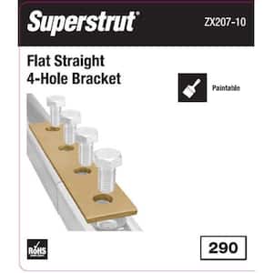 4-Hole Flat Straight Strut Bracket - Gold Galvanized - Strut Fitting