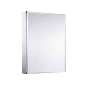 24 in. W x 30 in. H Silver Rectangle Aluminum Recessed or Surface Mount Medicine Cabinet, Medicine Cabinet with Mirror