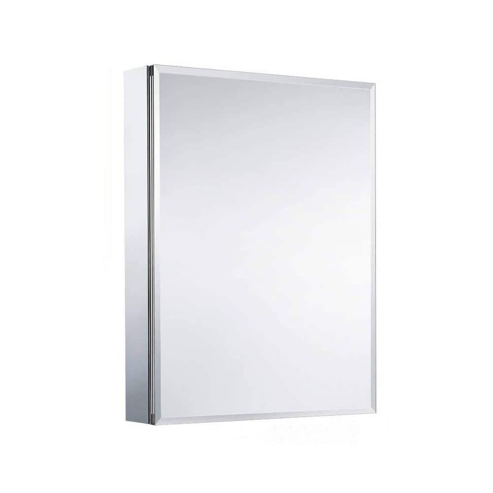 24 in. W x 30 in. H Rectangle Silver Aluminum Recessed or Surface Mount Med