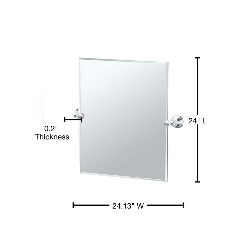 Frameless Beveled Glass Rectangular Bathroom Vanity Mirror
