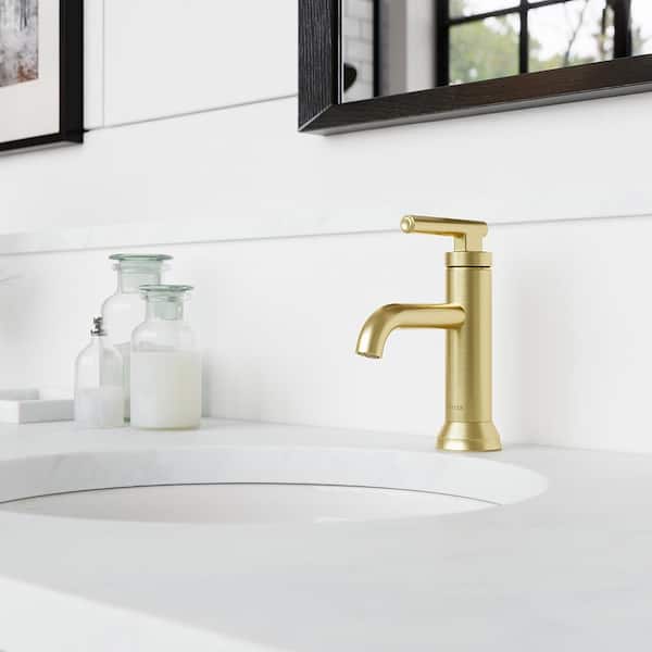 Capistrano Single Handle Single Hole Bathroom Faucet in Brushed Gold