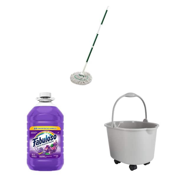 Tornado Blended Cotton Twist Mop, 169 oz. Lavender 2X Concentrated Cleaner and 20 qt. Rolling Bucket Combo
