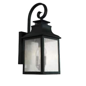 Zeke Black Dust to Dawn Outdoor Hardwired Lantern Sconce