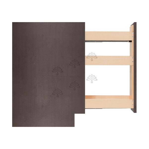 LIFEART CABINETRY Lancaster Shaker Assembled 6 in. x 34.5 in. x 24 in. Base Spice Drawer Cabinet in Vintage Charcoal