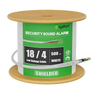 500 ft. 18/4 White CMP/FPLP/CL3P-Plenum Rated Stranded-Shielded Bare Copper Security/Alarm/Control/Sound Wire