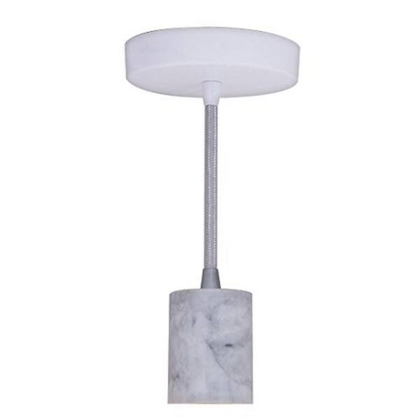 Bulbrite 1-Light White Natural Marble Pendant Socket and