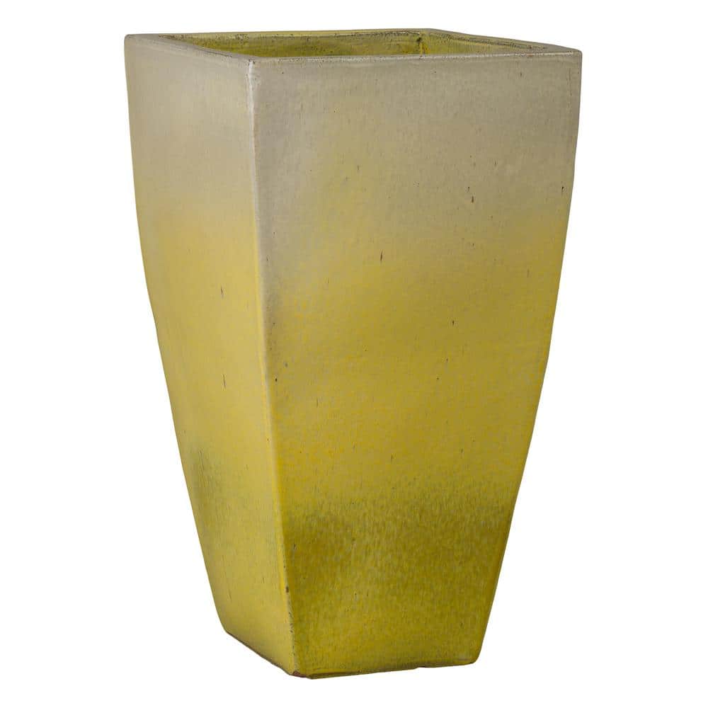 16.5 in. L x 29.5 in. H Yellow Snow Ceramic Square Planter with High-fire Treatment price history on PriceWatchPro