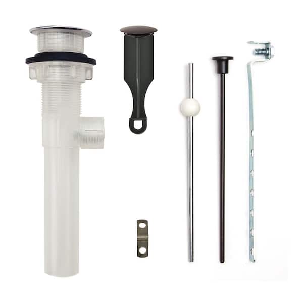 PF WaterWorks Bathroom Pop-Up Drain with Ball Rod, Transparent ABS Body w/ Overflow, 1.6-2" Sink Hole, Oil Rubbed Bronze