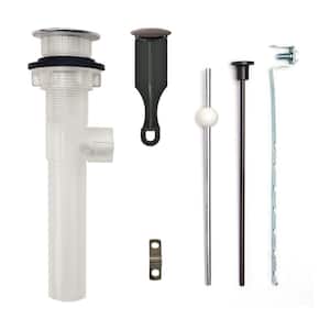 Bathroom Pop-Up Drain with Ball Rod, Transparent ABS Body w/o Overflow, 1.6-2" Sink Hole, Oil Rubbed Bronze