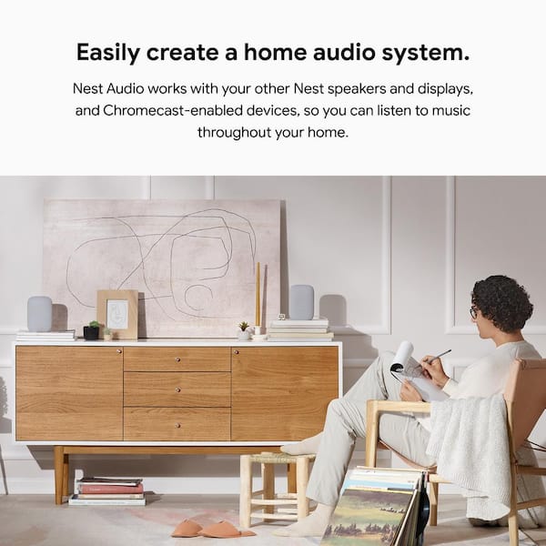 Google Nest Audio - Smart Speaker with Google Assistant in Chalk