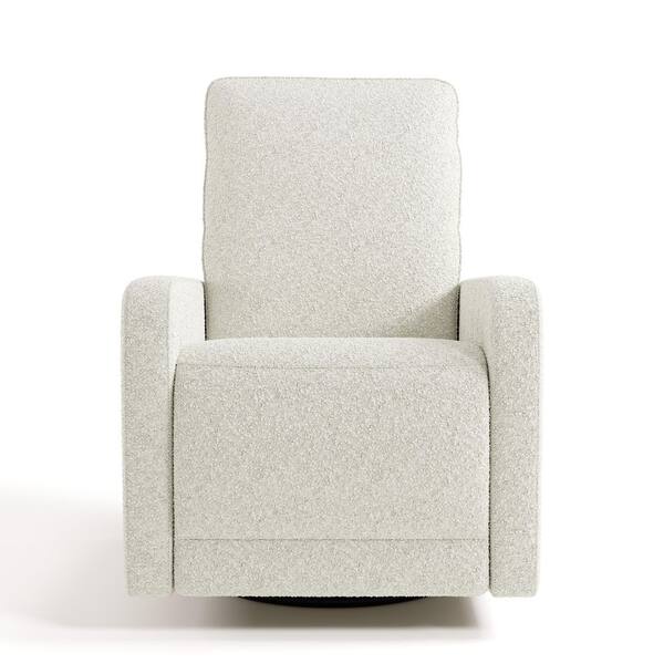 Storkcraft Kyoto Ivory Boucle Deluxe Nursery Power Recliner Swivel