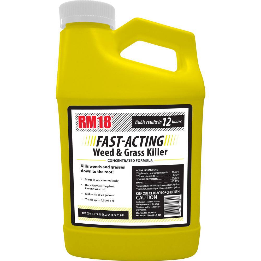 Rm18 64 Oz Fast Acting Weed And Grass Killer Concentrate 75439 The Home Depot