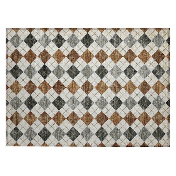 Chantille Machine Washable Indoor/Outdoor Abstract ACN2237 Terracotta 1 ft. 8 in. x 2 ft. 6 in. Accent Rug