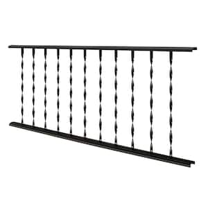 Traditional 4 ft. X 32 in. Black Steel Rail Panel
