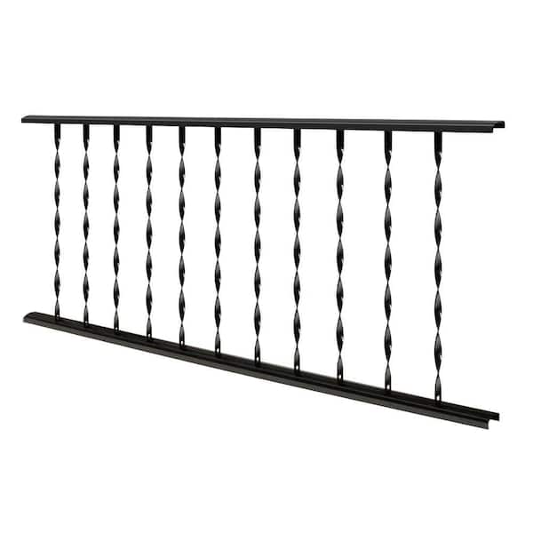 Village Ironsmith Traditional 4 ft. X 32 in. Black Steel Rail Panel
