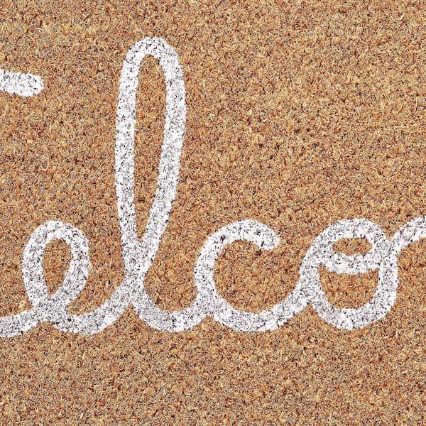 Welcome Scalloped Red Border 18 in. x 30 in. Coir Outdoor Door Mat