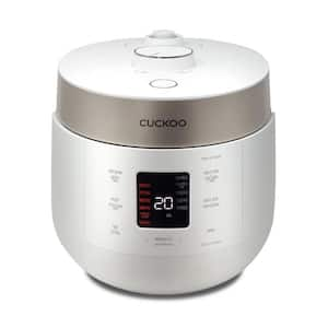 20-Cup (Cooked) Twin Pressure Rice Cooker & Warmer with Nonstick Inner Pot, 16 Menu Options, Auto Clean (White)