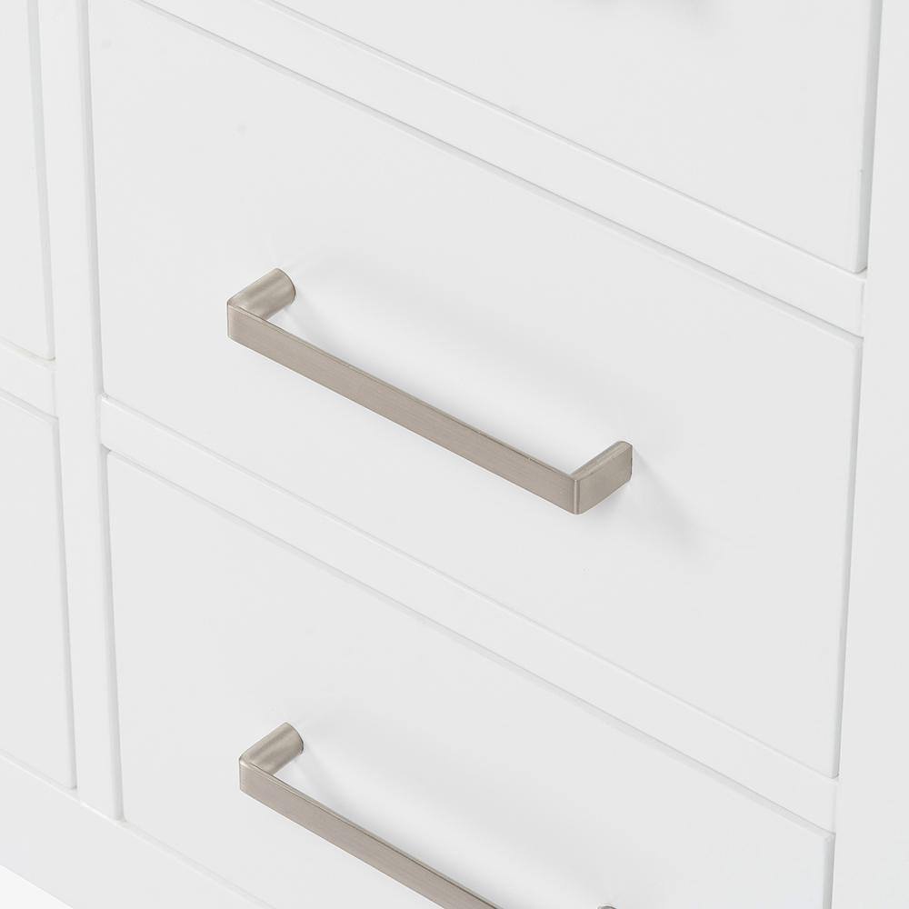Cambridge 54'' White Wood Single Sink Vanity with Carrara Marble Top