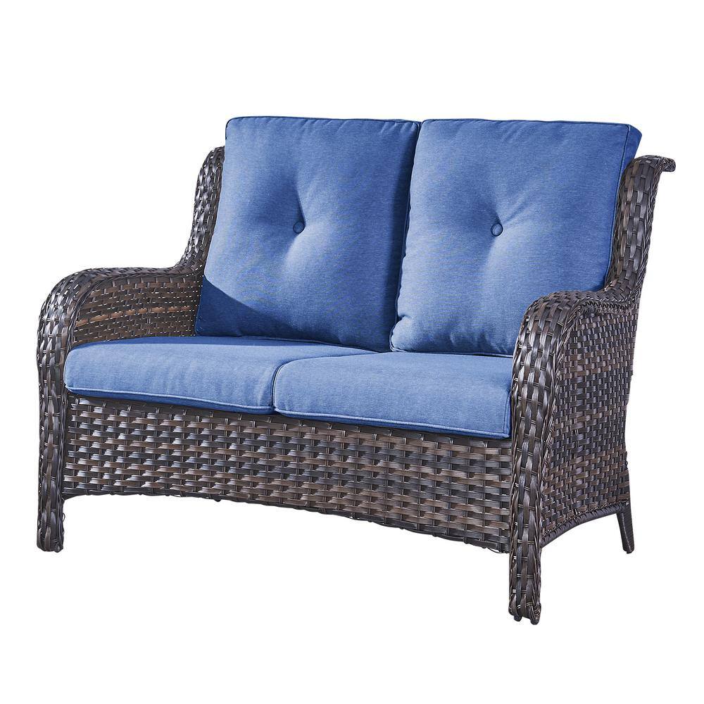 Pocassy 2-Seat Wicker Outdoor Loveseat Sofa Patio with CushionGuard ...