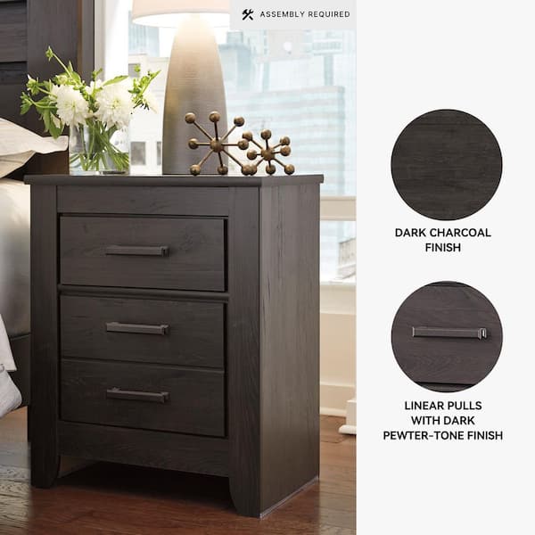 Signature DESIGN BY ASHLEY Brinxton Black 2-Drawer 23.82 in. W