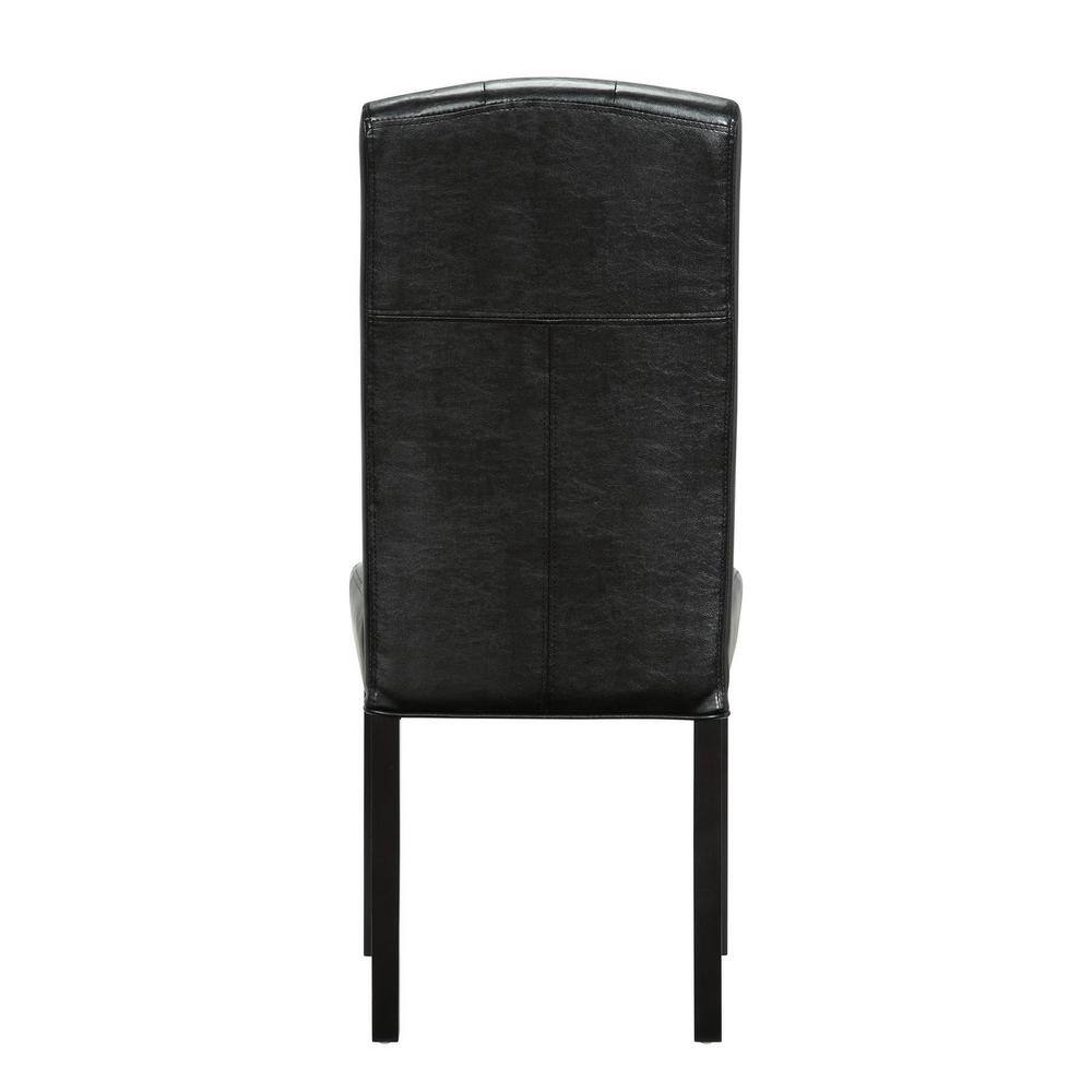 Perdure Black Faux Leather Upholstered Parsons Dining Side Chair