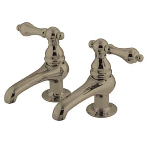 Vintage Old-Fashion Basin Tap 4 in. Centerset 2-Handle Bathroom Faucet in Brushed Nickel