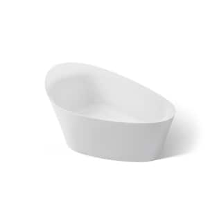 KOHLER Ceric 65 in. Resin Freestanding Flatbottom Bathtub in White