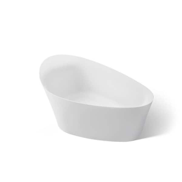 Veil 66 in. Resin Flatbottom Freestanding Bathtub in White