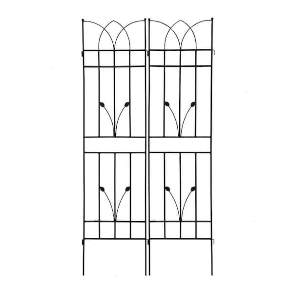 Tunearary 71 in. x 17.7 in. Metal Garden Trellis, Rustproof Trellis for Climbing Plants Outdoor Flower Support Black (4-Pack)